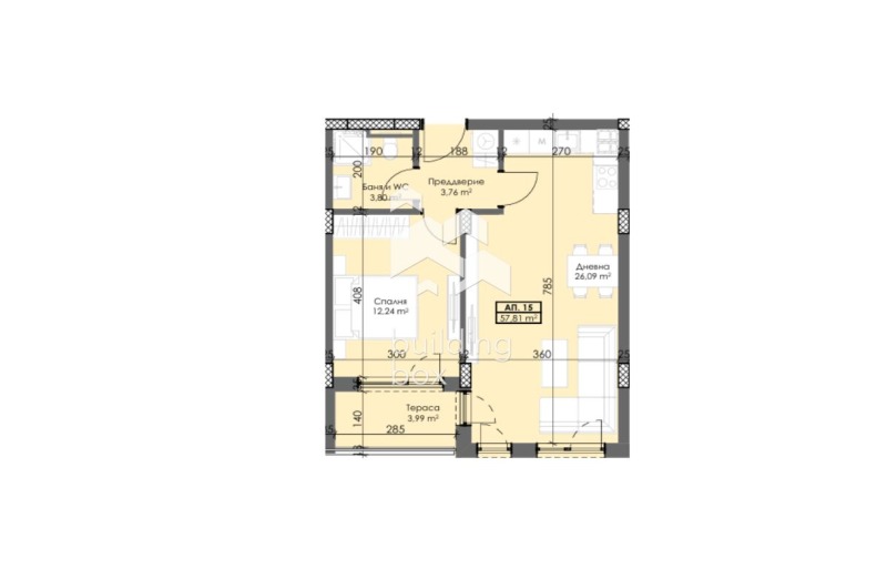 Satılık  1 yatak odası Plovdiv , Trakiya , 68 metrekare | 38384575 - görüntü [2]