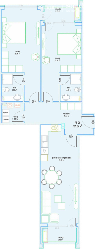 In vendita  2 camere da letto Sofia , Malinova dolina , 135 mq | 50763545 - Immagine [14]