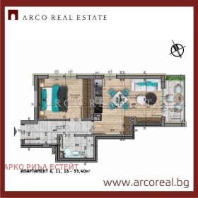 Продава 2-стаен град София Витоша - [1] 