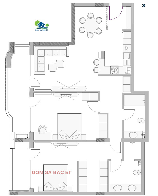 En venta  2 dormitorios Sofia , Malinova dolina , 152 metros cuadrados | 78340777 - imagen [2]