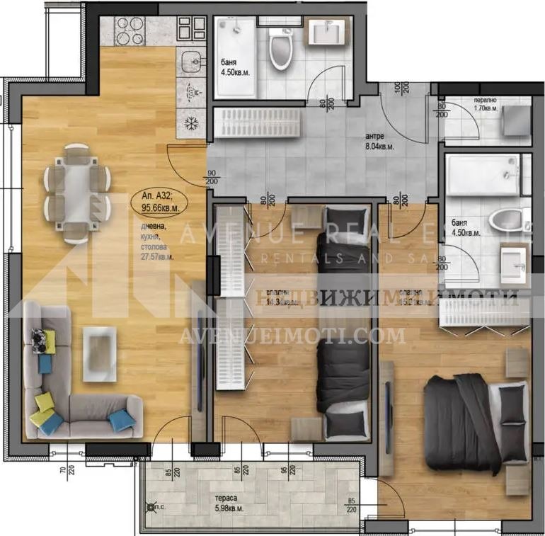 De vânzare  2 dormitoare Plovdiv , Ostromila , 115 mp | 74600260