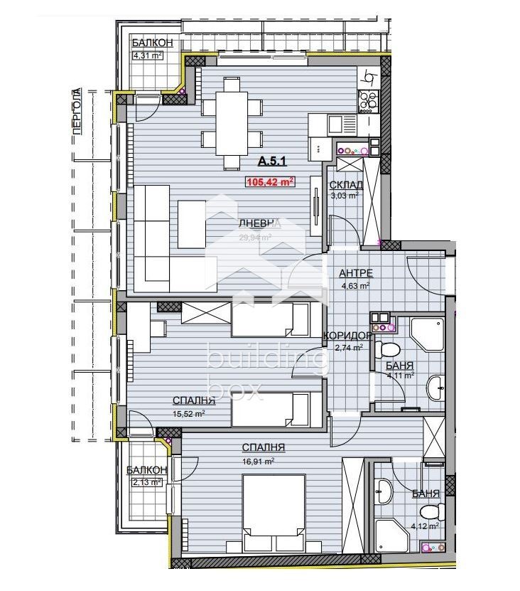 Eladó  2 hálószobás Sofia , Krasno selo , 126 négyzetméter | 12763111 - kép [4]