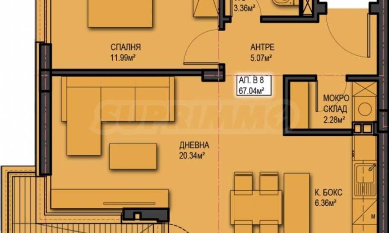 Til salg  1 soveværelse Sofia , Mladost 4 , 82 kvm | 40206299 - billede [3]