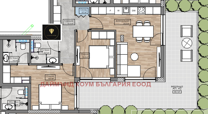 For Sale  2 bedroom Plovdiv , Karshiyaka , 128 sq.m | 77786549 - image [2]