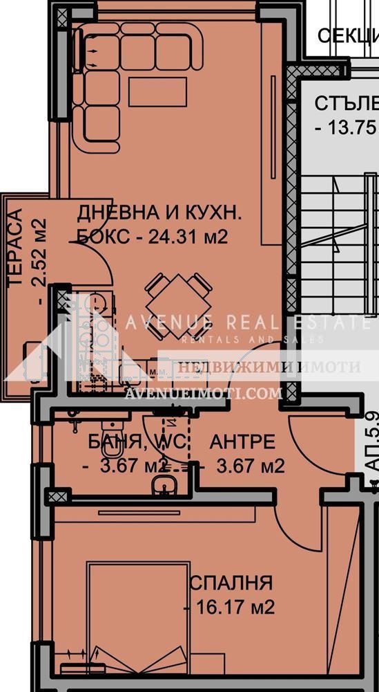 Na sprzedaż  1 sypialnia Plowdiw , Mladeżki Chalm , 73 mkw | 22385743 - obraz [2]