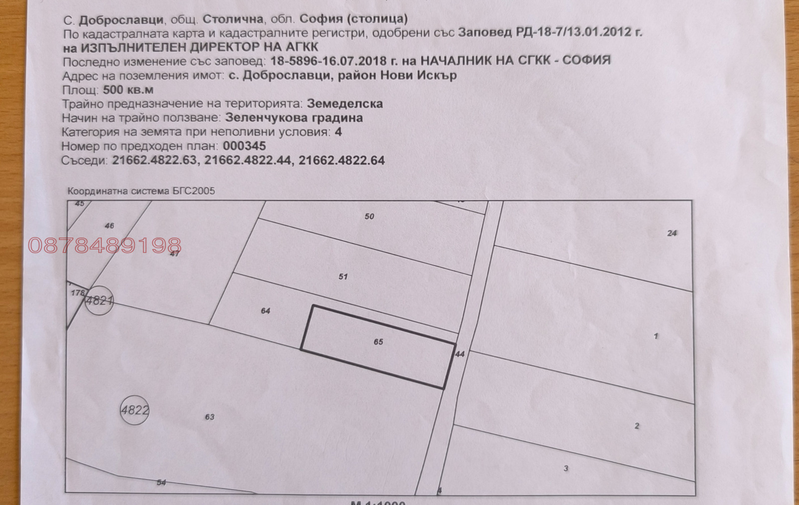 Продава ПАРЦЕЛ, гр. София, с. Доброславци, снимка 3 - Парцели - 56056547