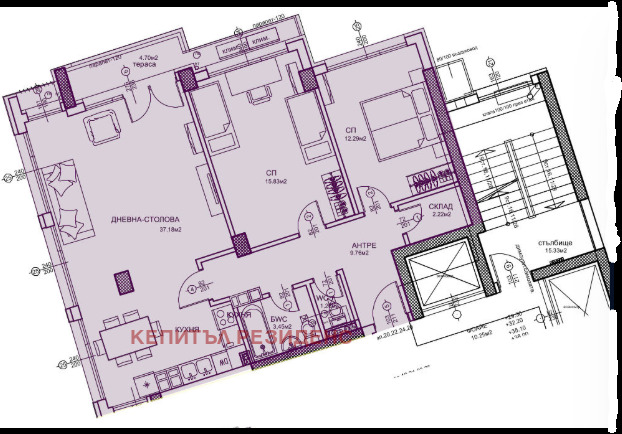 En venta  2 dormitorios Plovdiv , Sadiyski , 135 metros cuadrados | 95425827 - imagen [3]
