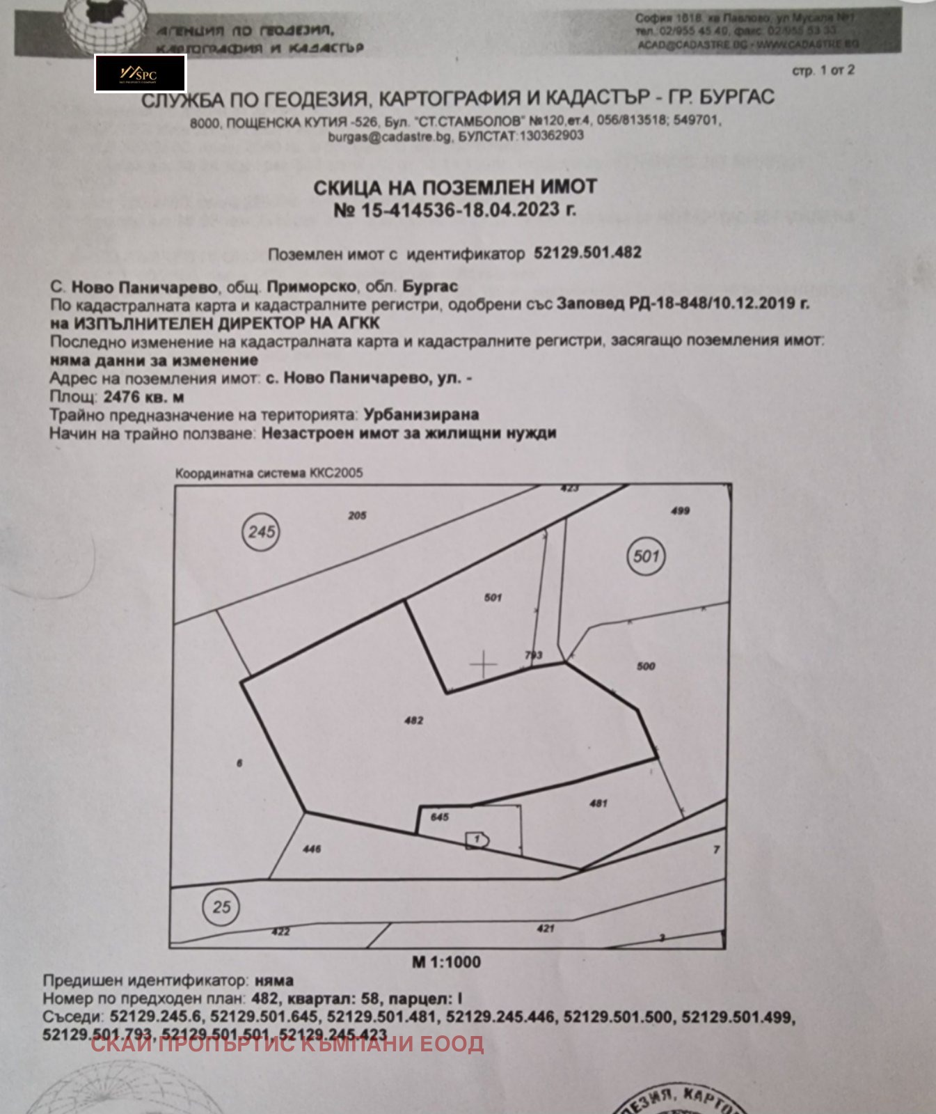 Продава ПАРЦЕЛ, с. Ново Паничарево, област Бургас, снимка 3 - Парцели - 54024201