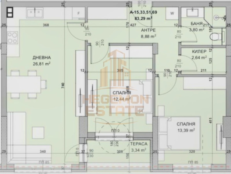 Продава 3-СТАЕН в град Варна, Владислав Варненчик 1 - 94 кв.м / 139 900 € » 273 620.62 лв., ХЕГЕМОН ЕСТЕЙТ