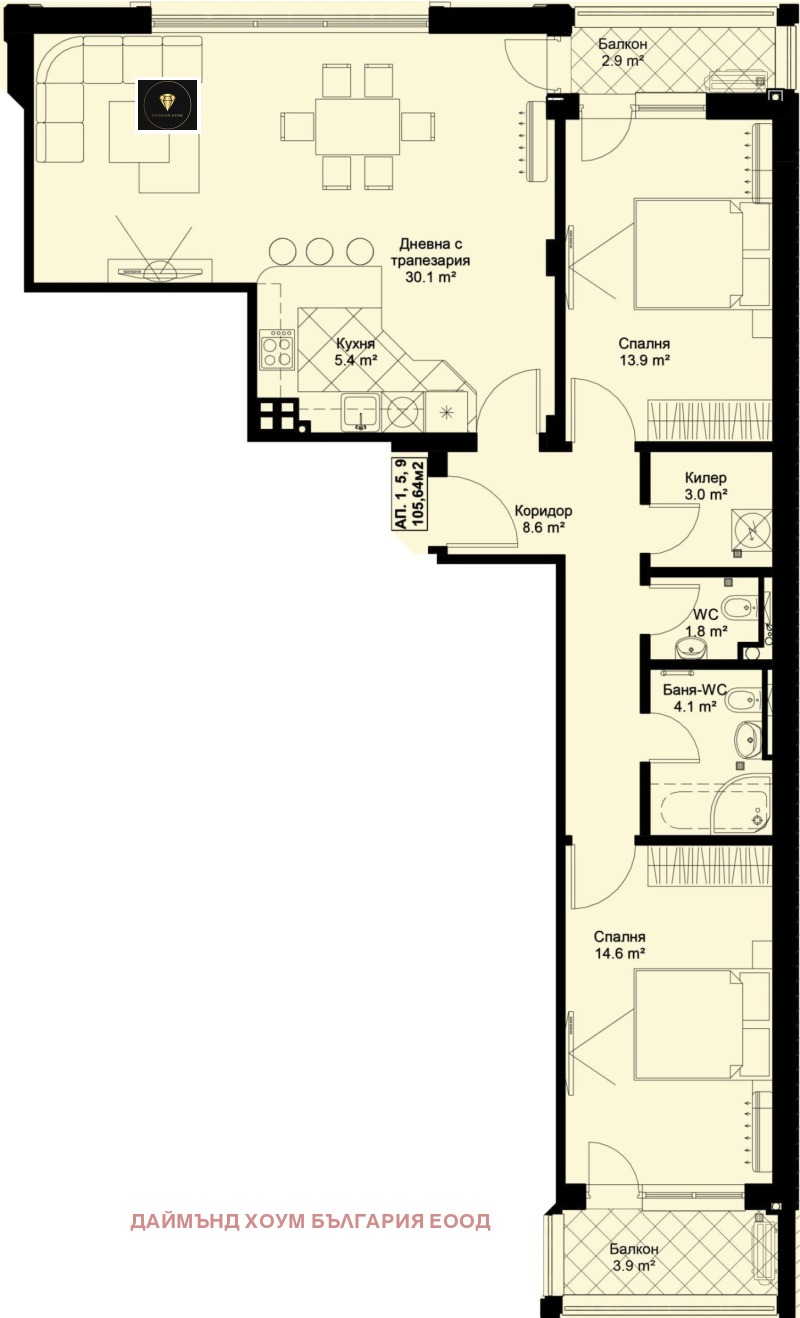 Продава  3-стаен град Пловдив , Христо Смирненски , 122 кв.м | 56622518 - изображение [2]