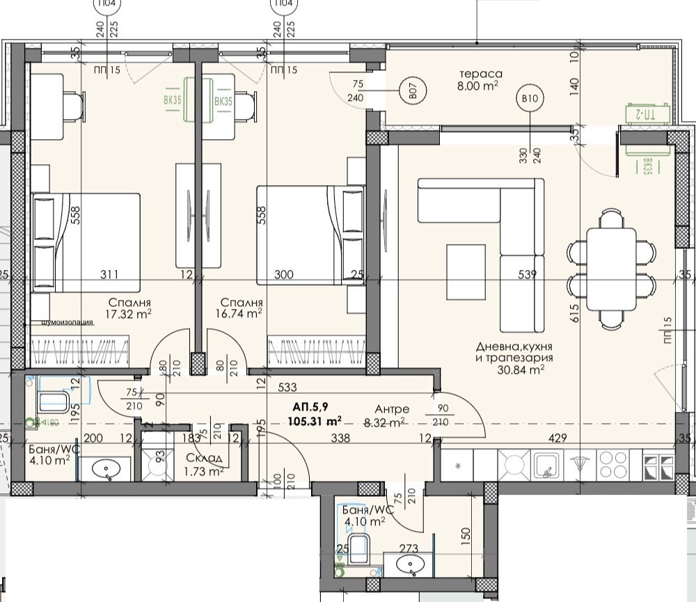 Продава 3-СТАЕН, гр. Пловдив, Отдих и култура, снимка 7 - Апартаменти - 53851183