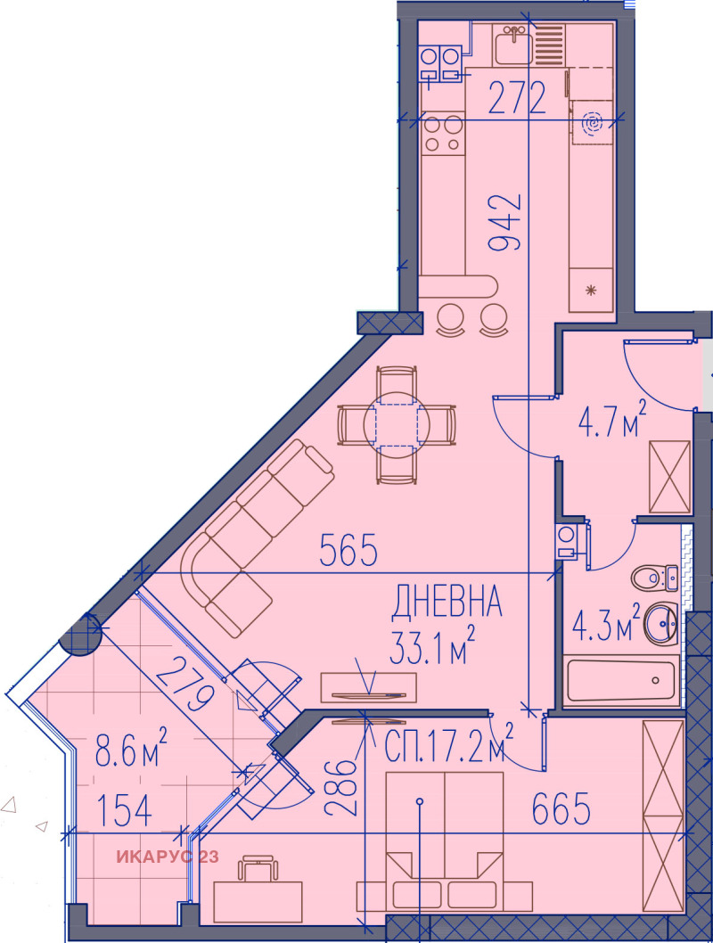 Na sprzedaż  1 sypialnia Plowdiw , Mladeżki Chalm , 94 mkw | 27534943 - obraz [16]