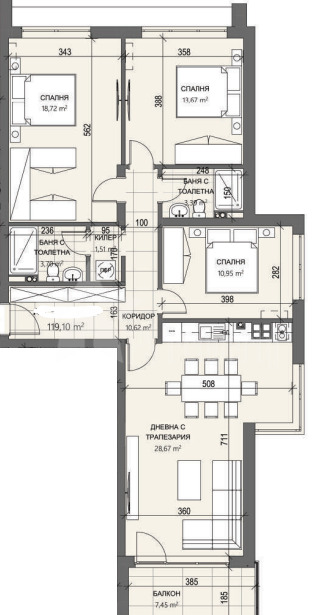 Продава 4-СТАЕН, гр. Стара Загора, Самара 3, снимка 13 - Апартаменти - 53735100