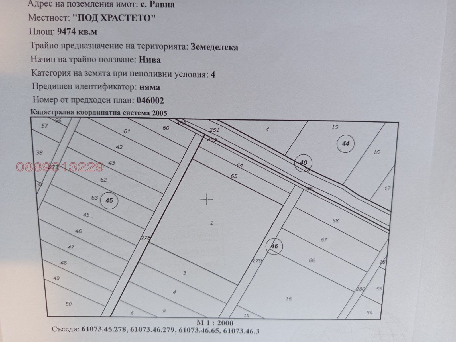 Продава ЗЕМЕДЕЛСКА ЗЕМЯ, с. Равна, област Варна