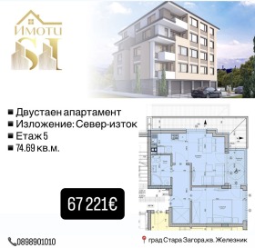 1 sypialnia Żeleznik - centar, Stara Zagora