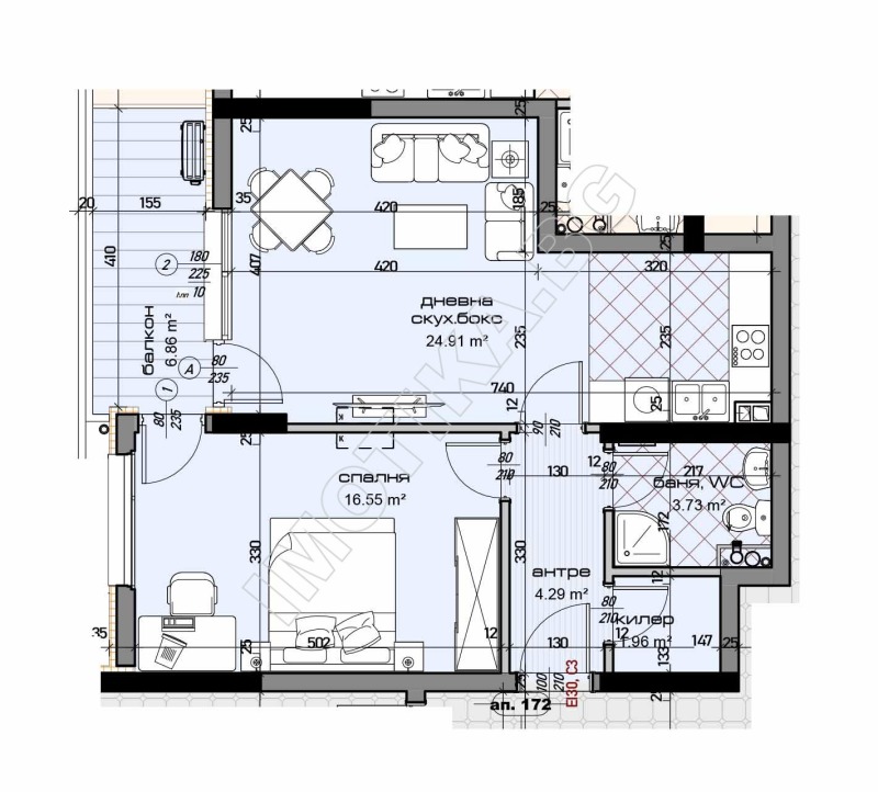 Продава  2-стаен град Варна , Младост 1 , 82 кв.м | 86483619 - изображение [2]