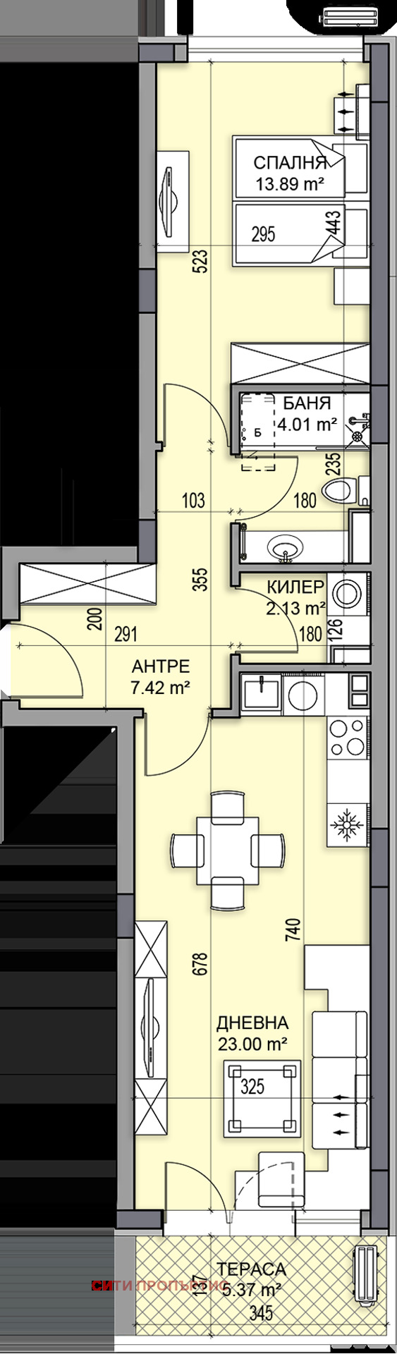 Till salu  1 sovrum Plovdiv , Gagarin , 77 kvm | 23828754 - bild [2]