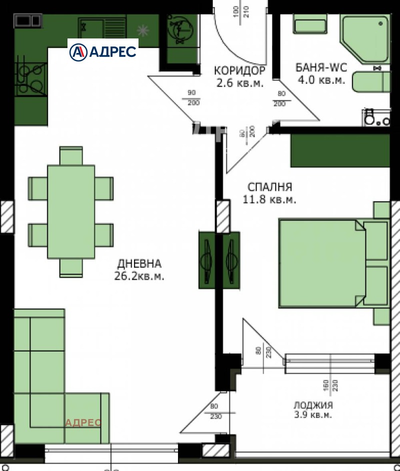 Продаја  1 спаваћа соба Варна , Кајсиева градина , 64 м2 | 45270074 - слика [2]