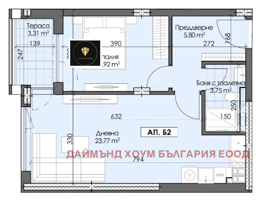 Продава 2-СТАЕН, гр. Пловдив, Гагарин, снимка 2 - Апартаменти - 55883526