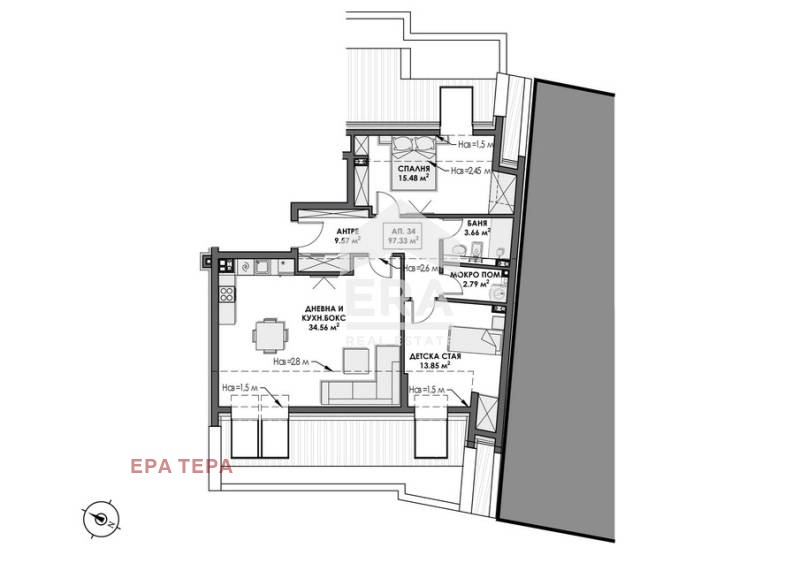 Продава 3-СТАЕН, гр. София, м-т Гърдова глава, снимка 9 - Апартаменти - 55010163