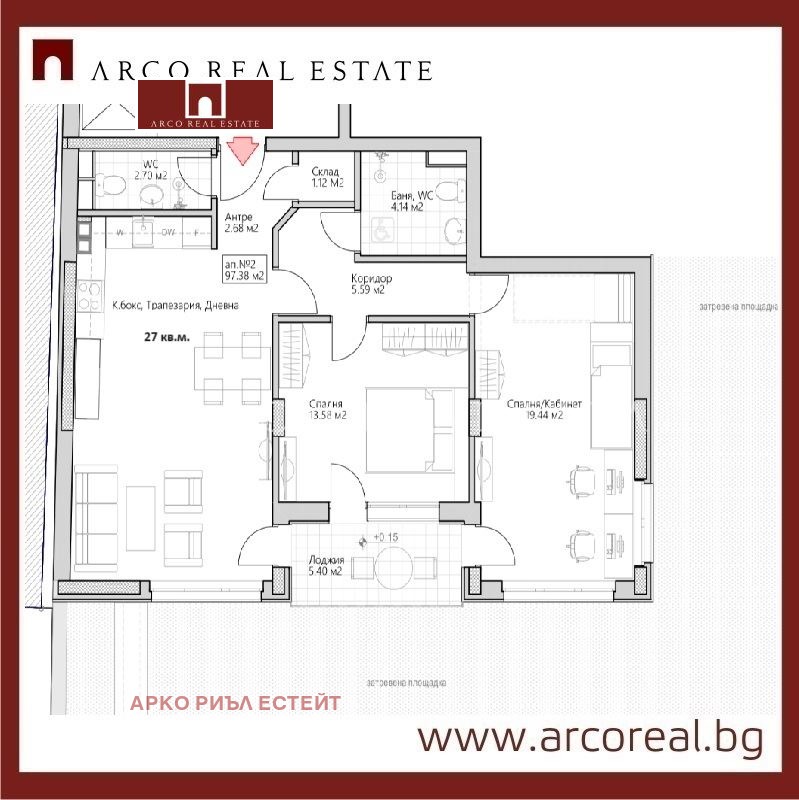 Na prodej  2 ložnice Sofia , Lozenec , 112 m2 | 34478689 - obraz [6]