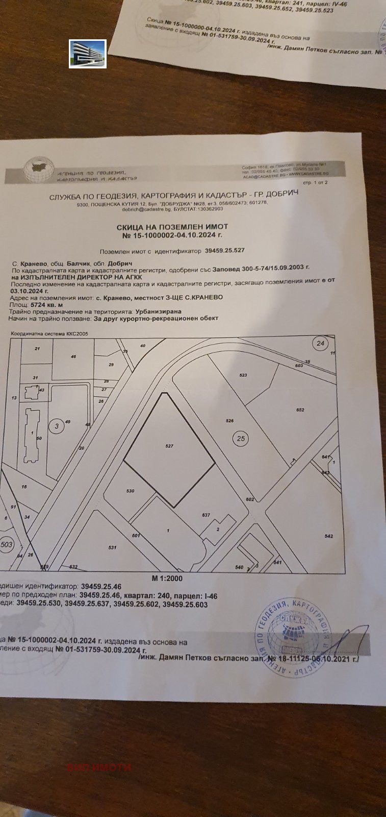 Продава ПАРЦЕЛ, с. Кранево, област Добрич, снимка 2 - Парцели - 52374441