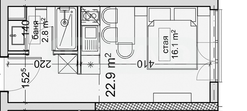 Myytävänä  Studio Varna , Vladislav Varnentšik 1 , 26 neliömetriä | 48596749 - kuva [9]