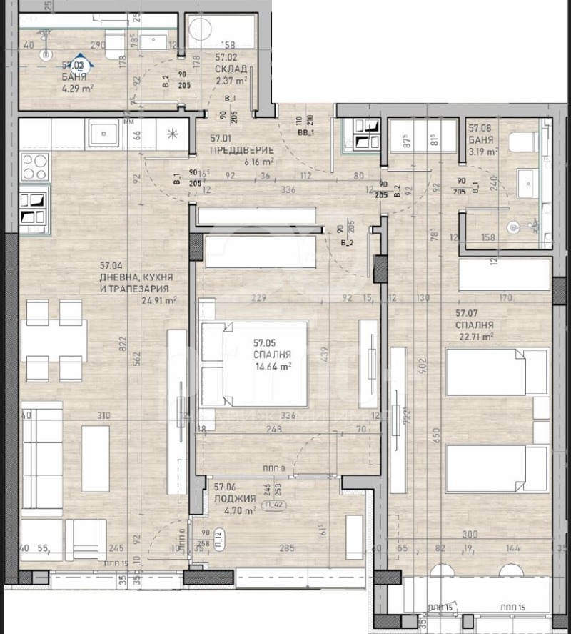 Продава 3-СТАЕН, гр. София, Сухата река, снимка 1 - Aпартаменти - 49434649