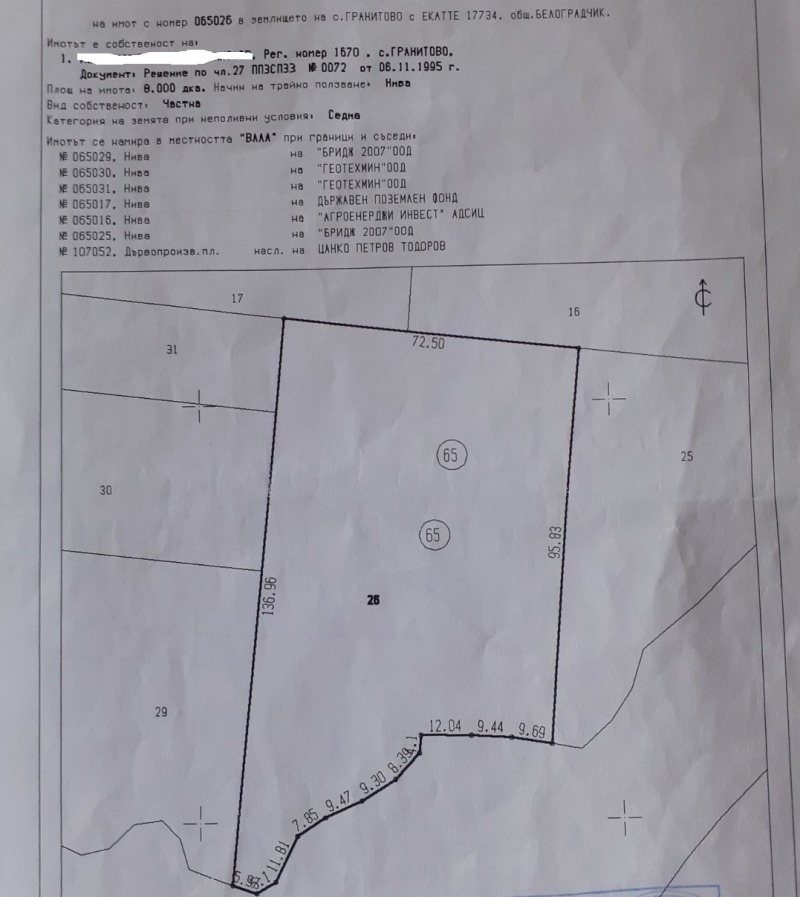 Til salgs  Land region Vidin , Granitovo , 20 dka | 20357108 - bilde [5]