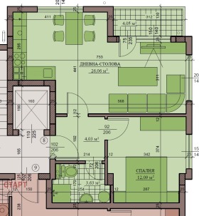 Te koop 1 slaapkamer