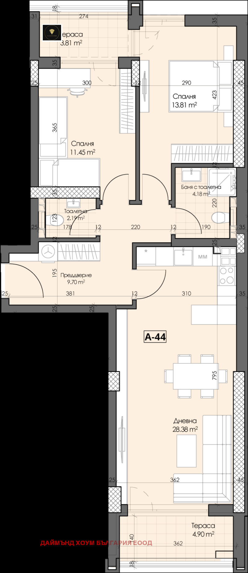 À vendre  2 chambres Plovdiv , Gagarin , 113 m² | 93159444 - image [2]