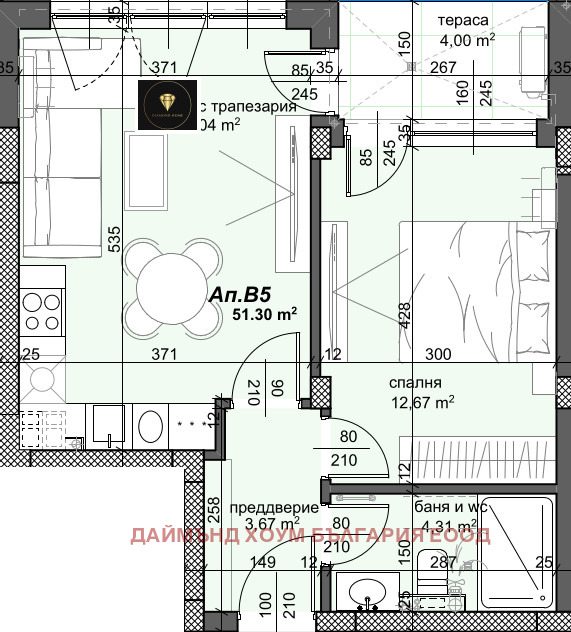Til salg  1 soveværelse Plovdiv , Trakiya , 64 kvm | 96611376 - billede [2]
