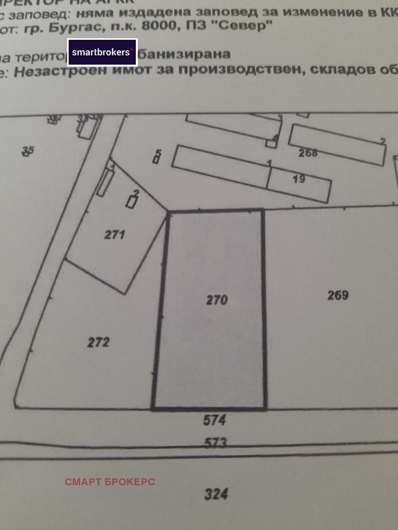 Продава ПАРЦЕЛ, гр. Бургас, Промишлена зона - Север, снимка 1 - Парцели - 49524552