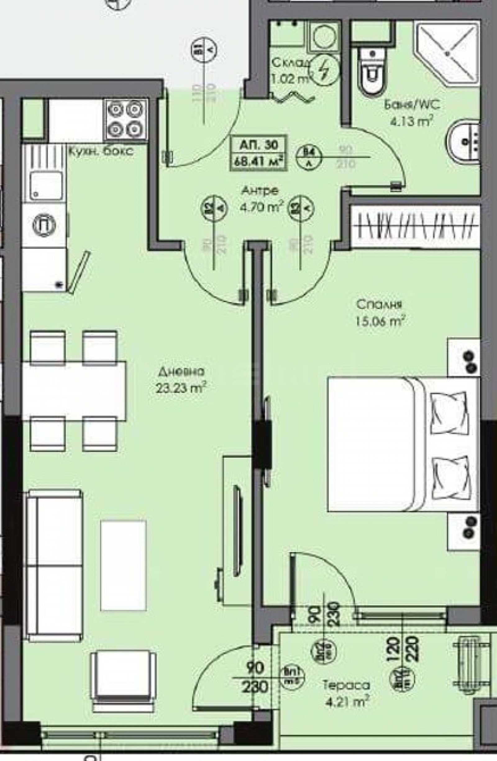 Продава 2-СТАЕН, гр. Бургас, Славейков, снимка 2 - Апартаменти - 51593767