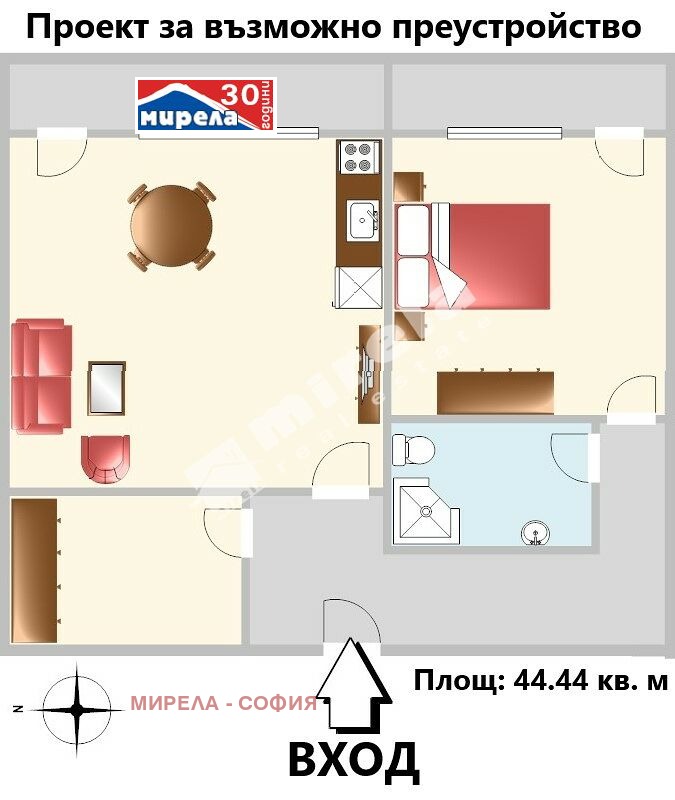 Zu verkaufen  1 Schlafzimmer Sofia , Suhata reka , 44 qm | 25111241 - Bild [3]