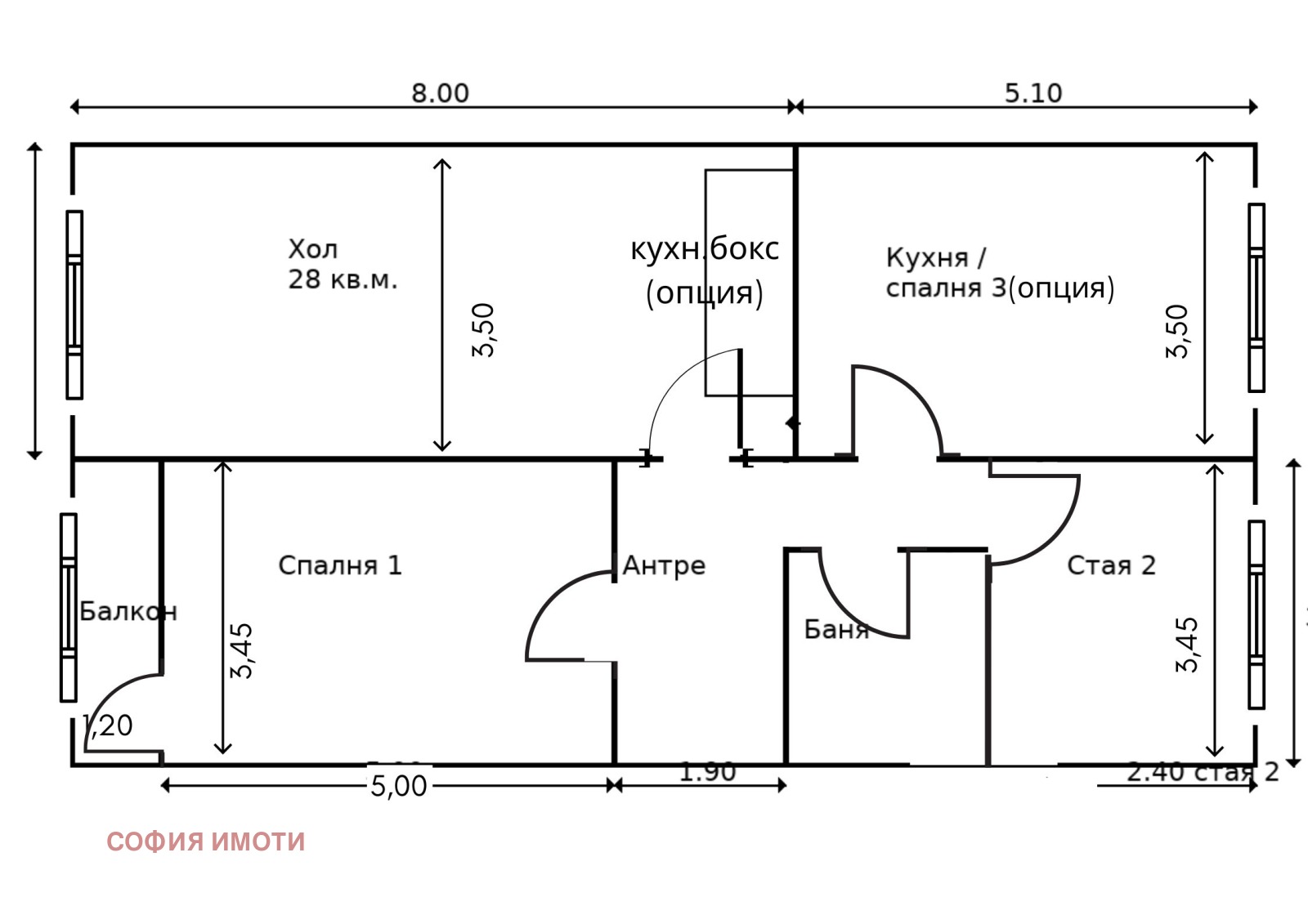 Продава 4-СТАЕН, гр. София, Света Троица, снимка 2 - Апартаменти - 52631694