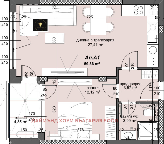 Na prodej  1 ložnice Plovdiv , Trakija , 74 m2 | 60118048 - obraz [2]
