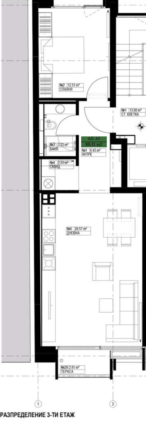 Продава 2-СТАЕН, гр. София, Лагера, снимка 3 - Апартаменти - 55467114