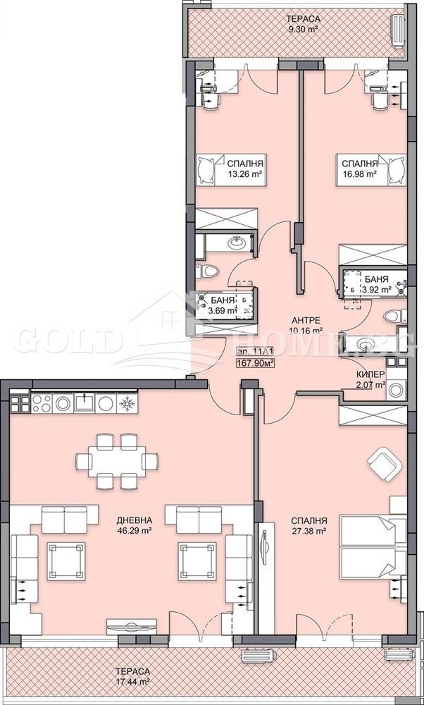 Myytävänä  3 makuuhuonetta Plovdiv , Gagarin , 183 neliömetriä | 63668186 - kuva [5]