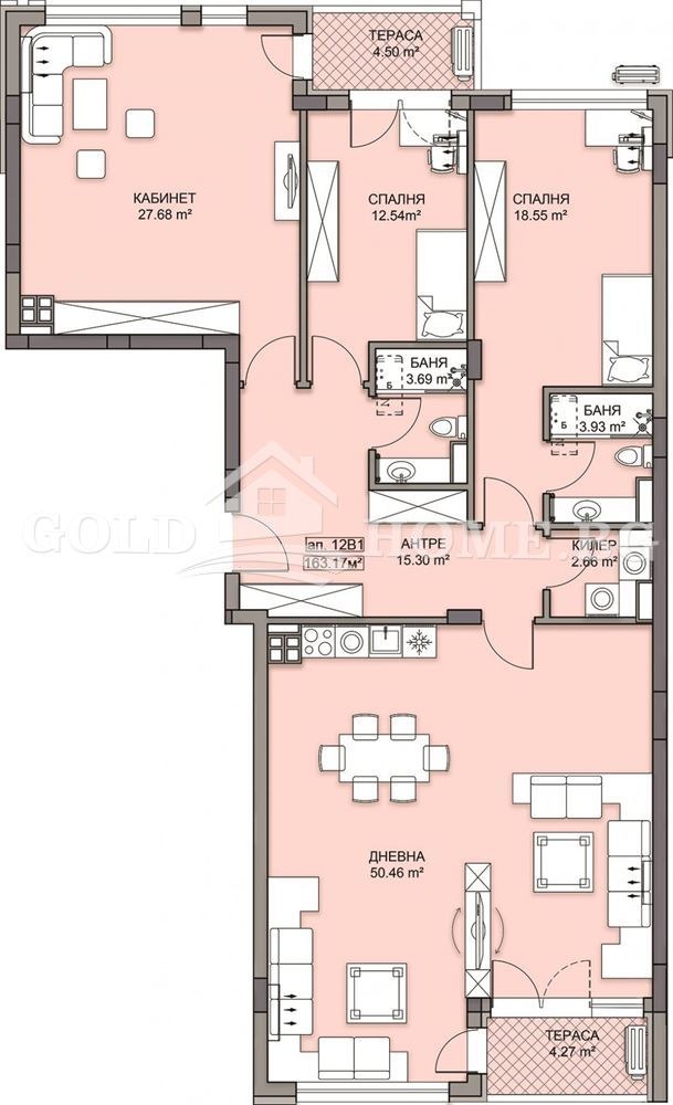 Myytävänä  3 makuuhuonetta Plovdiv , Gagarin , 183 neliömetriä | 63668186 - kuva [3]