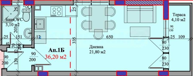 De vânzare  Studio Velico Târnovo , Țentâr , 49 mp | 35037261 - imagine [2]