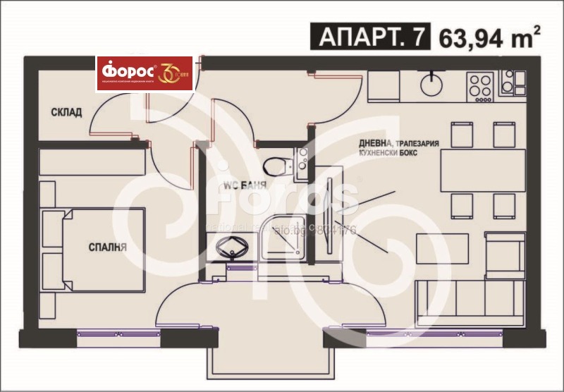 Продаја  1 спаваћа соба Бургас , Братја Миладинови , 64 м2 | 77812768 - слика [3]