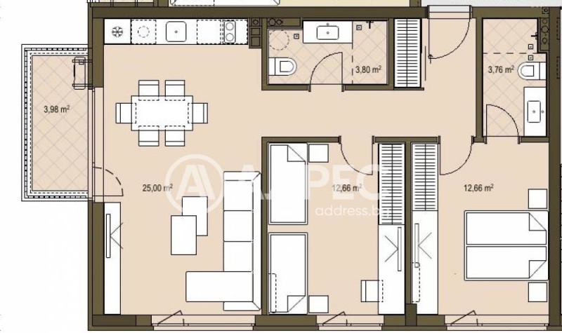 À venda  2 quartos Sofia , Vrabnica 1 , 100 m² | 29718905 - imagem [2]