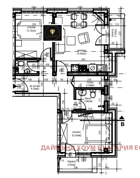 Myytävänä  2 makuuhuonetta Plovdiv , Hristo Smirnenski , 91 neliömetriä | 27372219 - kuva [2]