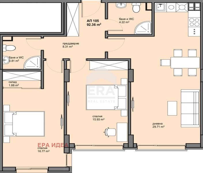 Продава 3-СТАЕН, гр. София, Левски Г, снимка 2 - Апартаменти - 54676016