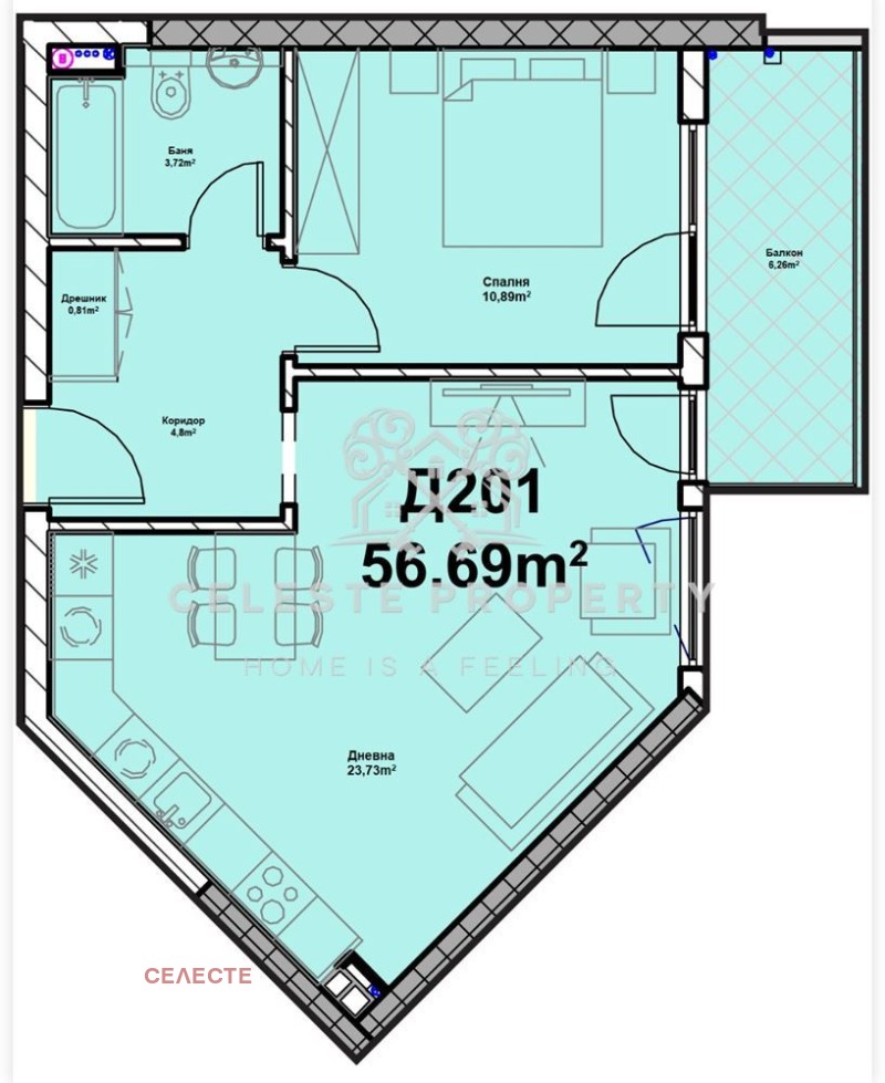 En venta  1 dormitorio Sofia , Poligona , 67 metros cuadrados | 79837763