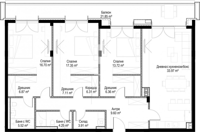 Продава 4-СТАЕН, гр. София, м-т Камбаните, снимка 7 - Aпартаменти - 47312476