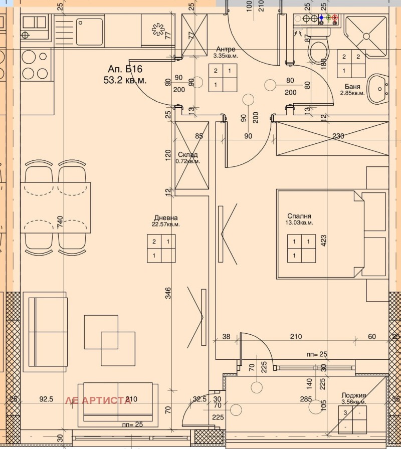 Продава  2-стаен град София , Обеля 2 , 59 кв.м | 22431571 - изображение [2]