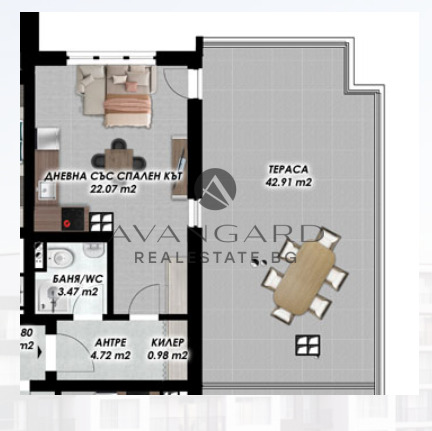 Продава 1-СТАЕН, гр. Пловдив, Кършияка, снимка 3 - Апартаменти - 52481936