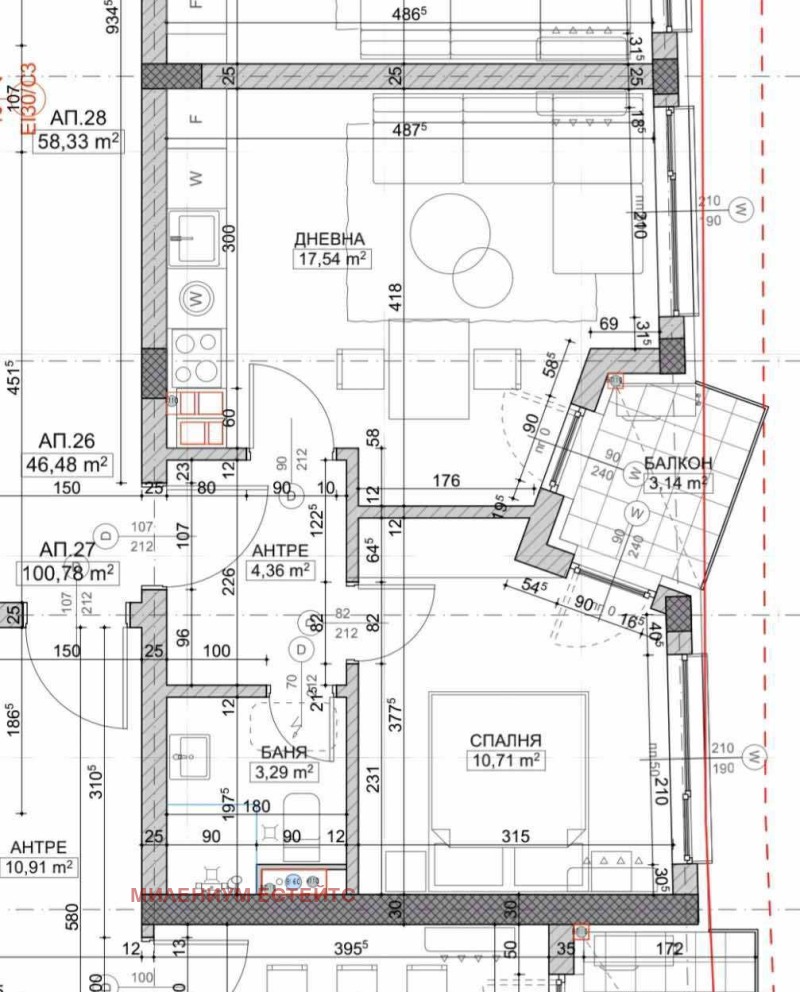 Продаја  1 спаваћа соба Софија , Надежда 4 , 57 м2 | 40013006 - слика [11]